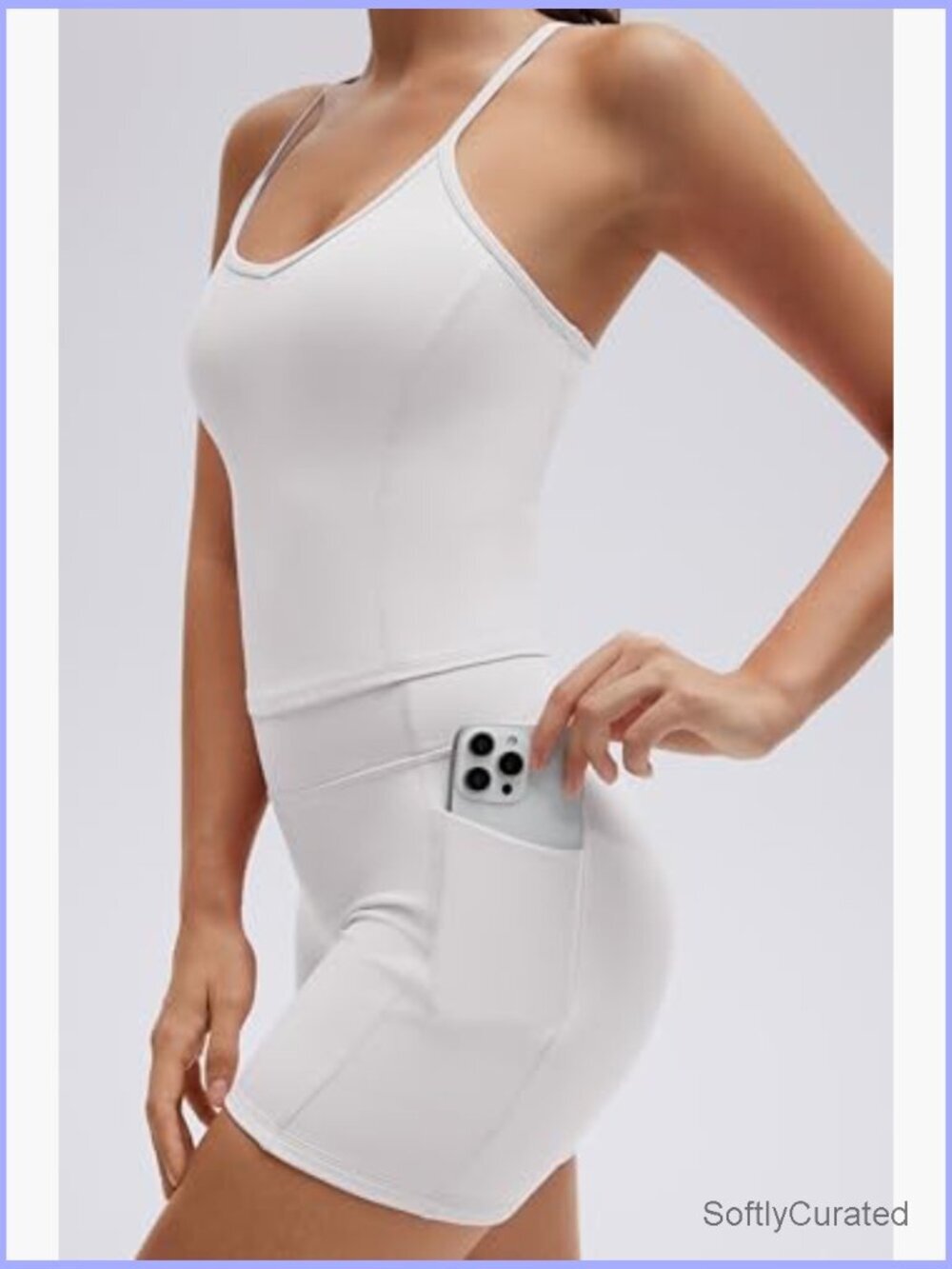 2 Piece Workout Set with Padded Sports Bra and Scrunch Shorts - Picture 3 of 7